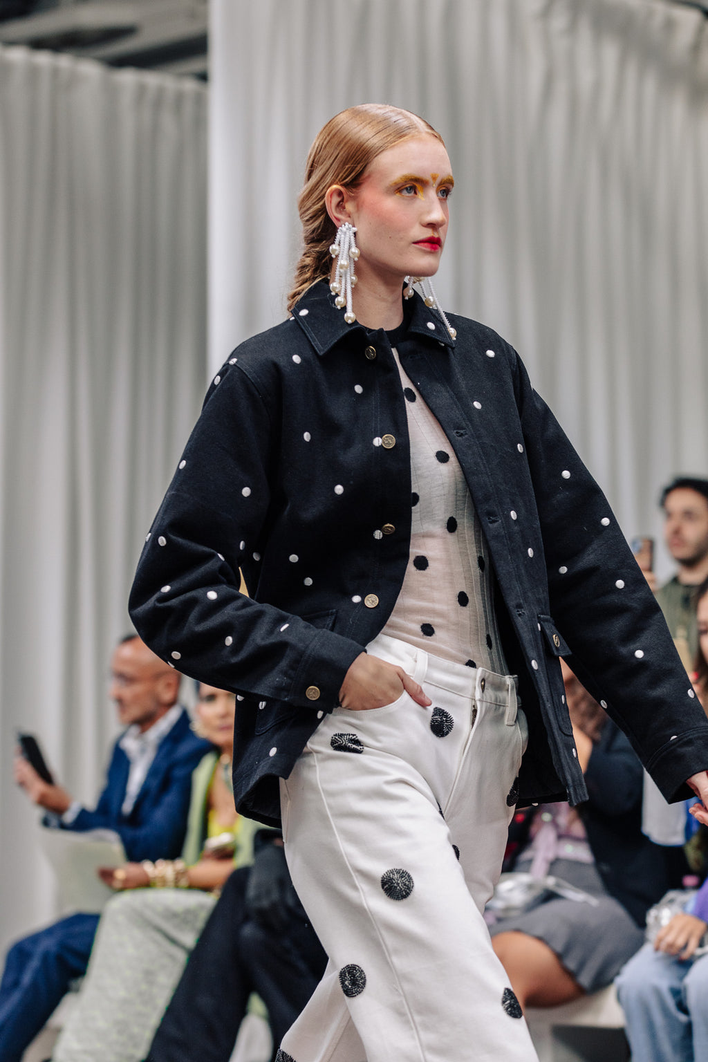 DOTTIE DENIM JACKET – 3D Embroidered Polka Dot Recycled Denim