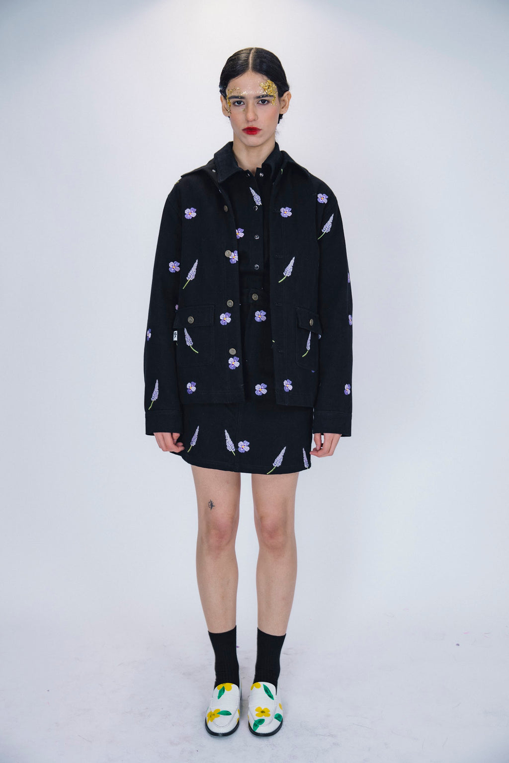 ELLA DENIM JACKET – Hand-Embroidered Floral Recycled Denim