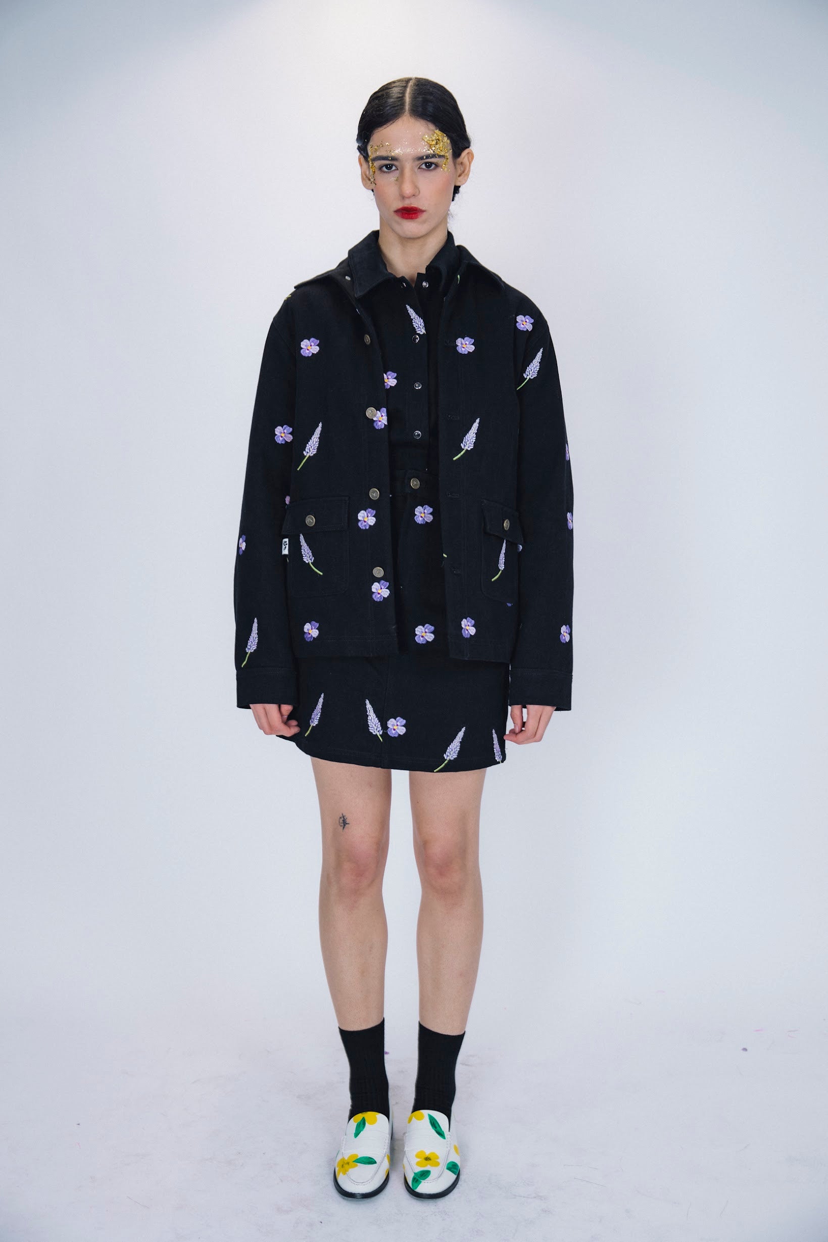 ELLA DENIM JACKET – Hand-Embroidered Floral Recycled Denim