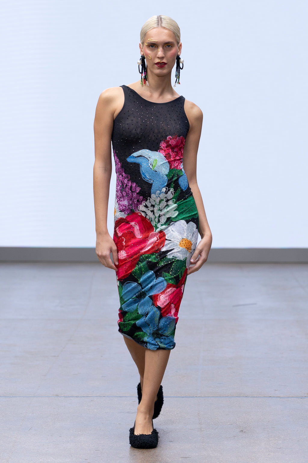 HUNNY MESH DRESS – Floral Bling Recycled Mesh