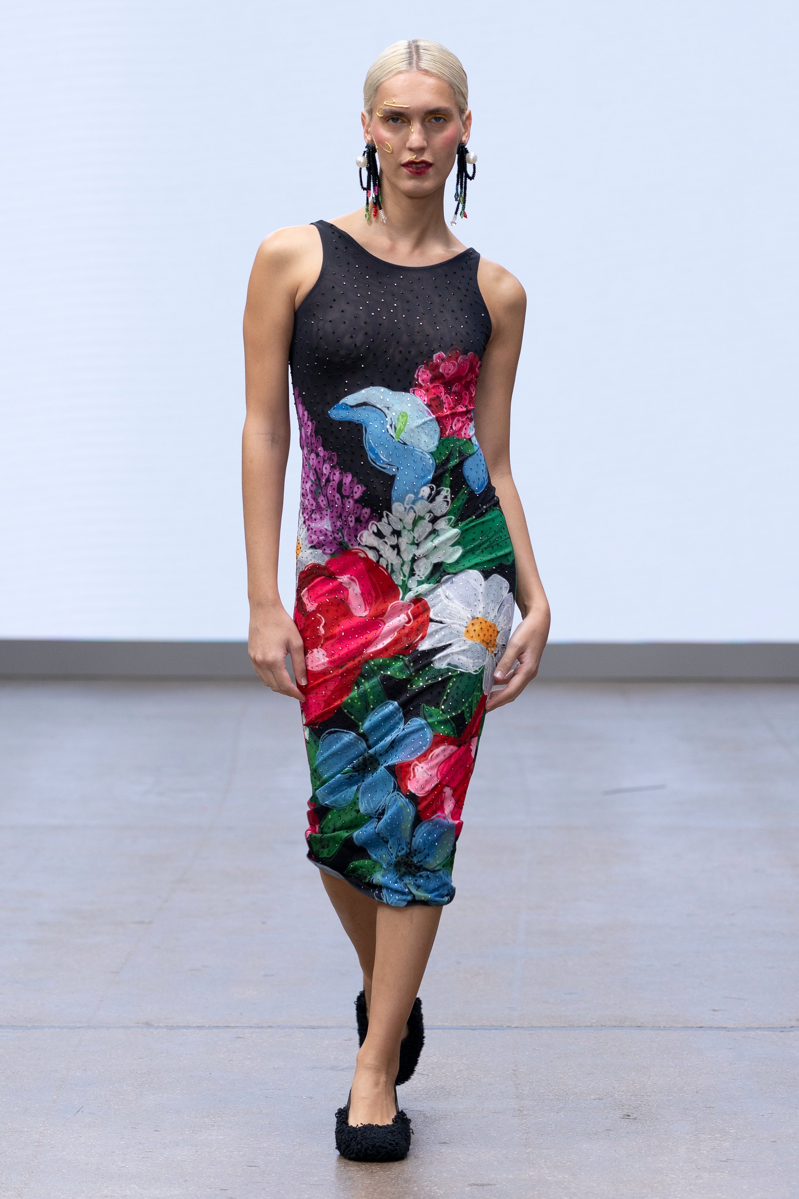 HUNNY MESH DRESS – Floral Bling Recycled Mesh