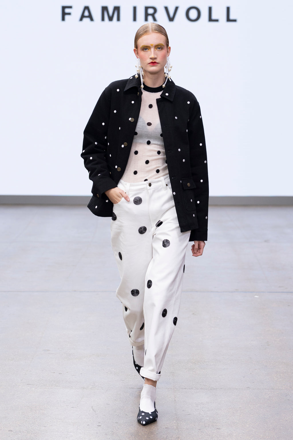 DOTTIE DENIM JACKET – 3D Embroidered Polka Dot Recycled Denim