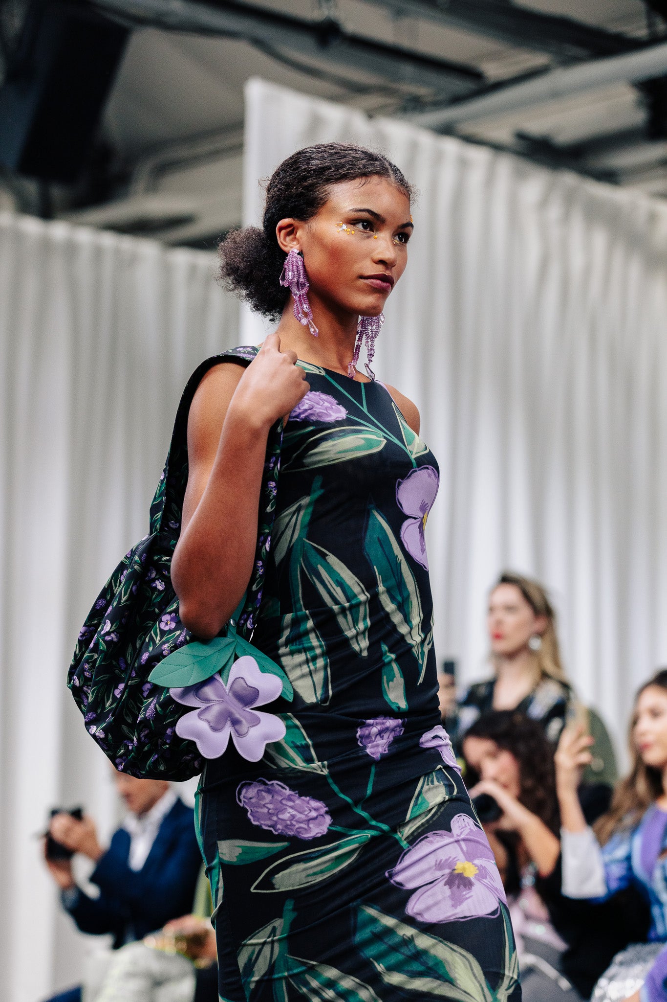 NOELLE MESH DRESS – Hand-Drawn Floral Recycled Mesh