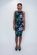 NOELLE MESH DRESS – Hand-Drawn Floral Recycled Mesh