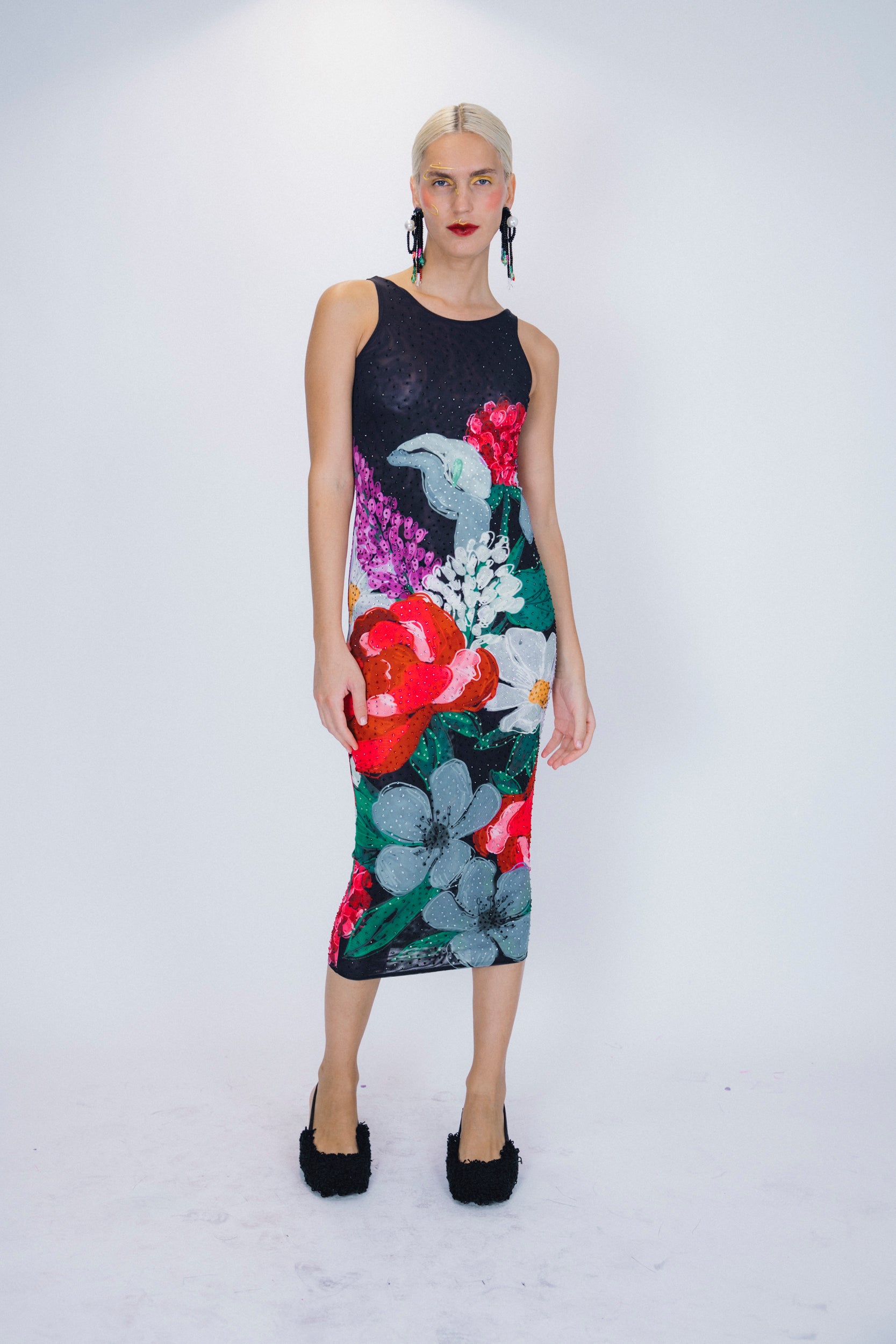 HUNNY MESH DRESS – Floral Bling Recycled Mesh
